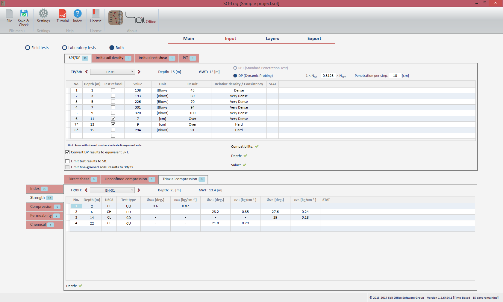 Geotechnical engineering boring log software